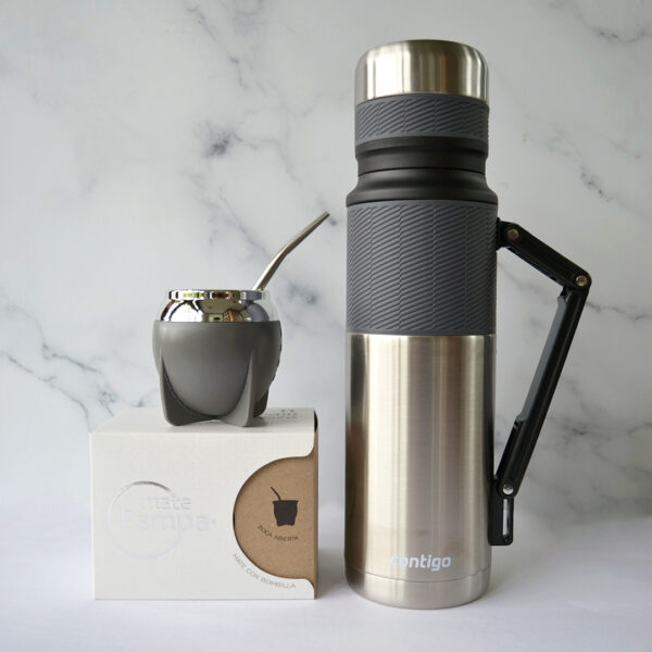 COMBO MATE INOX + PAMPA GRIS+ CAJA
