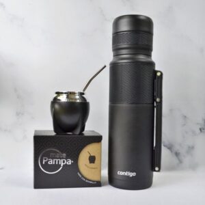 COMBO MATE BLACK MATTE + PAMPA NEGRO + CAJA